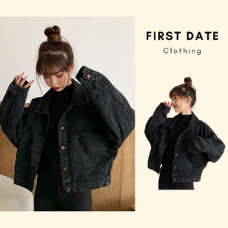 Áo khoác bò nữ Áo khoác denim jean dáng rộng trẻ trung đường phố màu xám đen