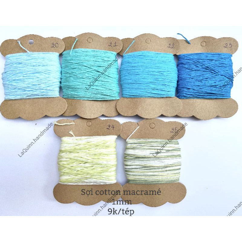 Sợi cotton 1mm tết vòng, thắt macramé, trang trí handmade