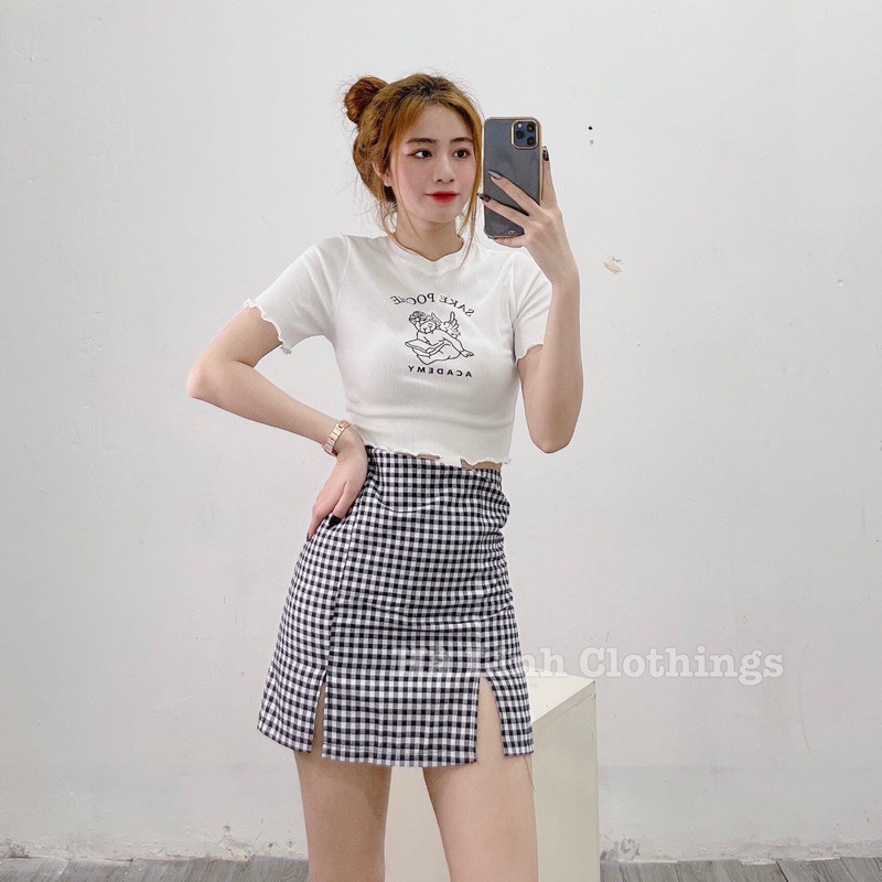 Chân Váy Chữ A Lưng Cao Màu Đen/Caro (Có Ảnh Thật) M264 | BigBuy360 - bigbuy360.vn