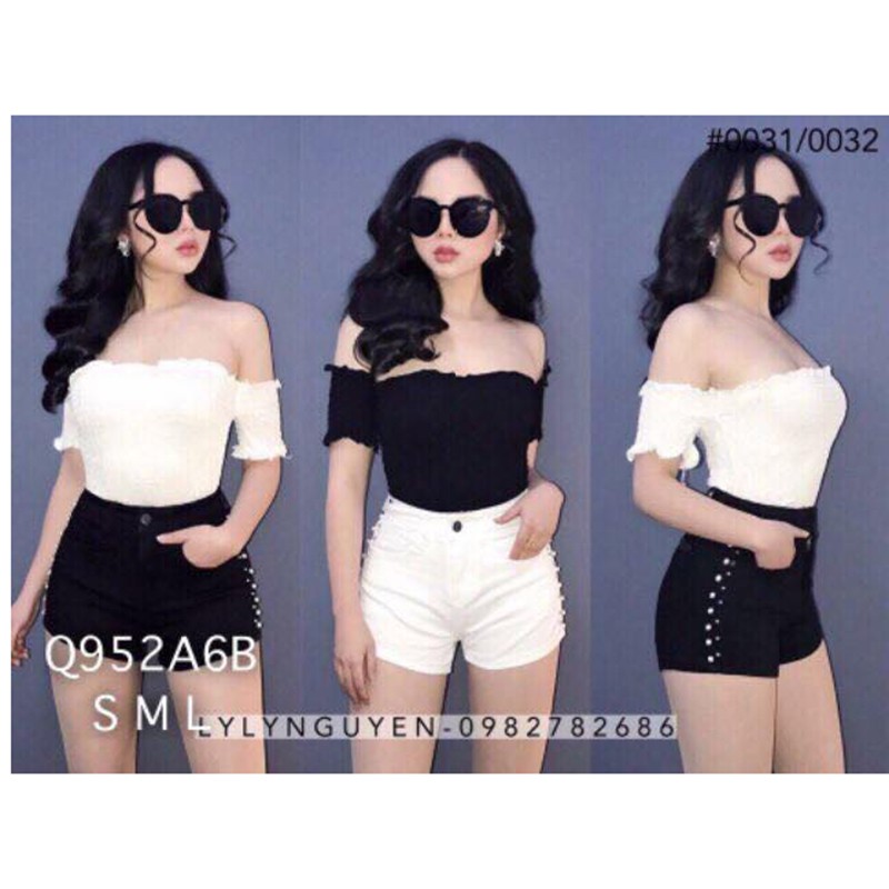 Quần short kaki nữ đính ngọc MT289 đen