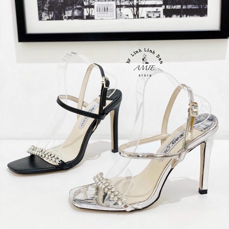 Giày Cao Gót Sandal Jim My Choo Quai Đá Mảnh