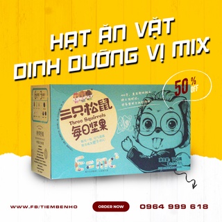 Hộp hạt dinh dưỡng dành làm quà tặng thương hiệu 3 con sóc trọng lượng 750gr đóng gói 1 hộp 30 gói hàng chính hãng
