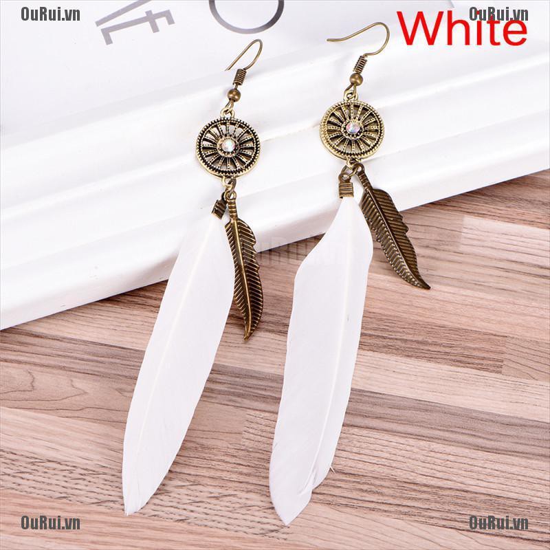 Bông Tai Lông Vũ Tua Rua Thời Trang