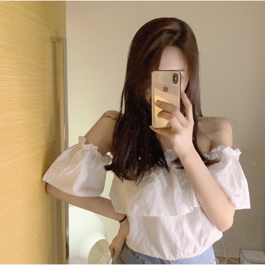 Áo Quây Croptop Trễ Vai