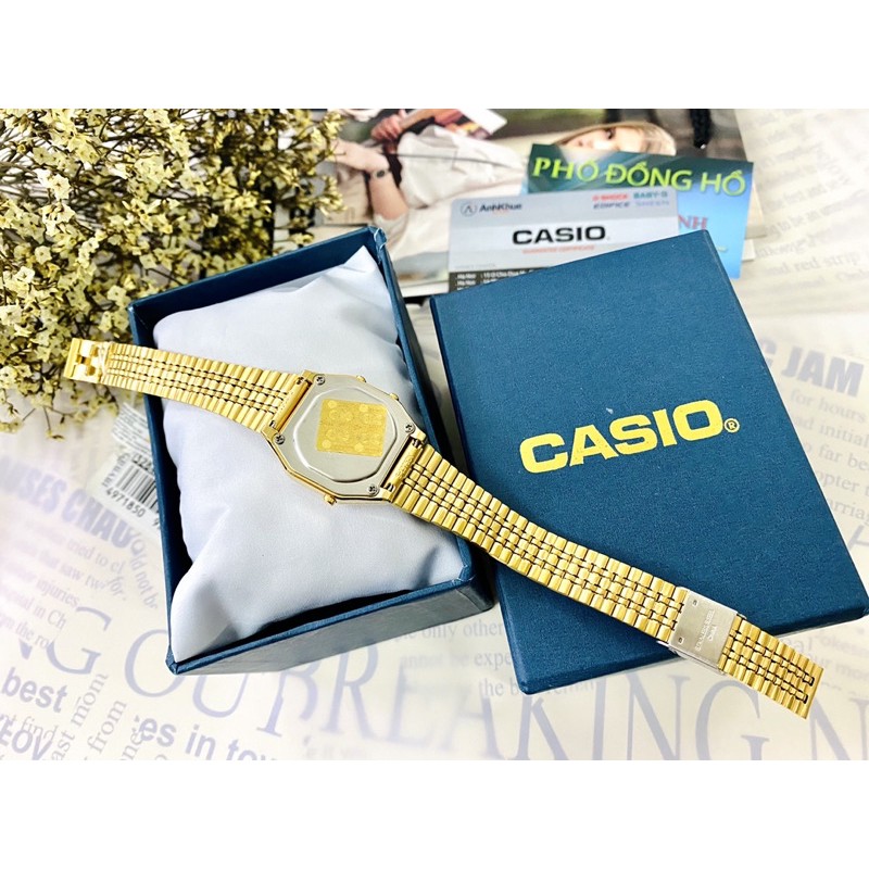 [Mã FARSBR243 giảm 15% đơn 249K] Đồng hồ nữ Casio Anh Khuê LA680WGA-9DF