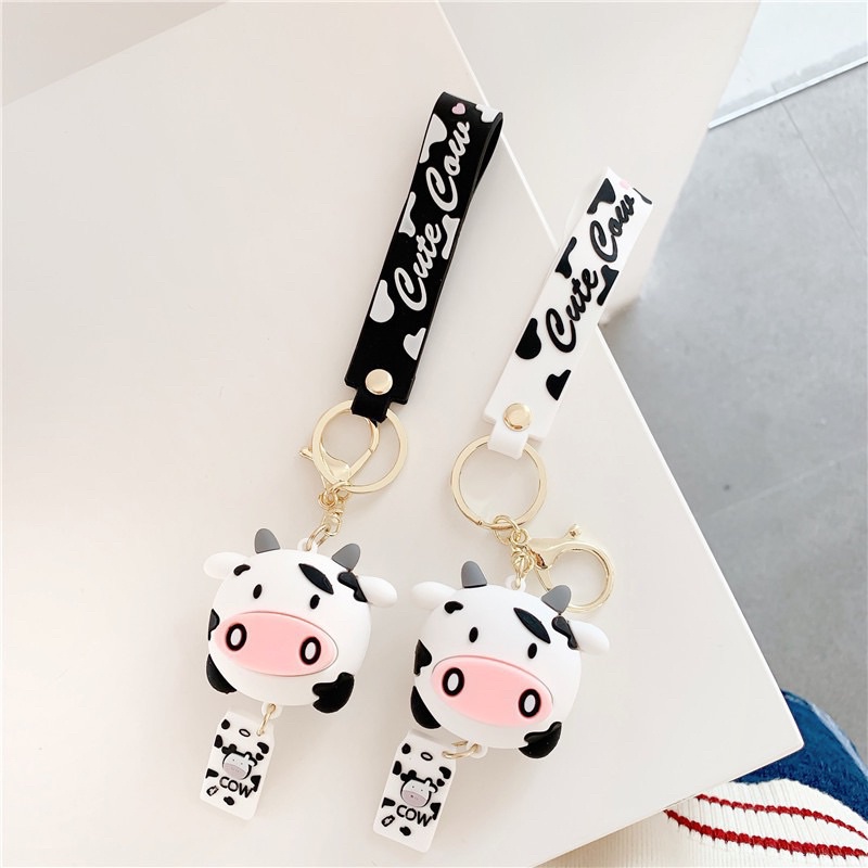 Móc Khoá Bò Sữa Siêu Dễ Thương, Đẹp Sắc Sảo/ Phụ Kiện Hot Trend Cute Cow Đáng Yêu Xinh Xắn Hot Hit