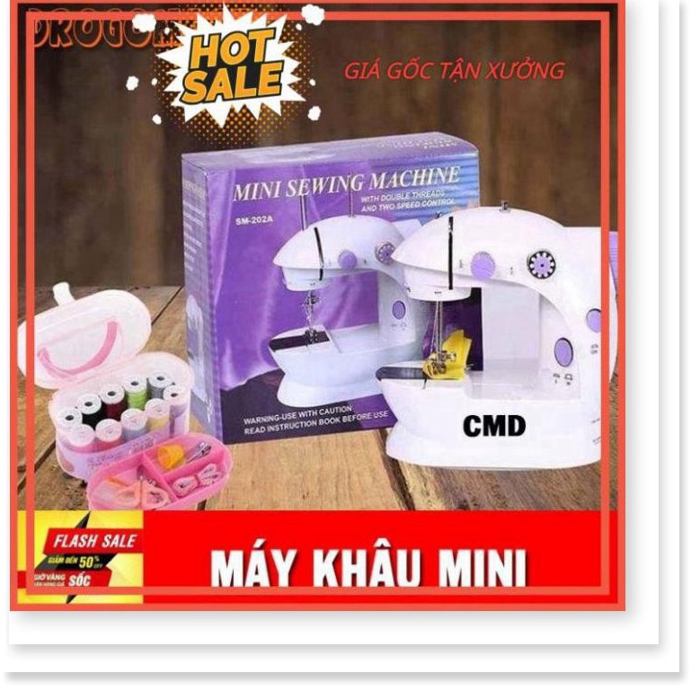 [ Bảo hành 6 tháng] Máy may mini máy khâu mini CMD có đèn led may thêu vá tại gia đình rất tiện dụng