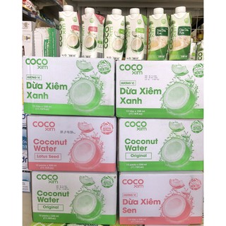 Thùng 12 hộp nước dừa cocoxim xiêm xanh/ xiêm sen hộp 330ml