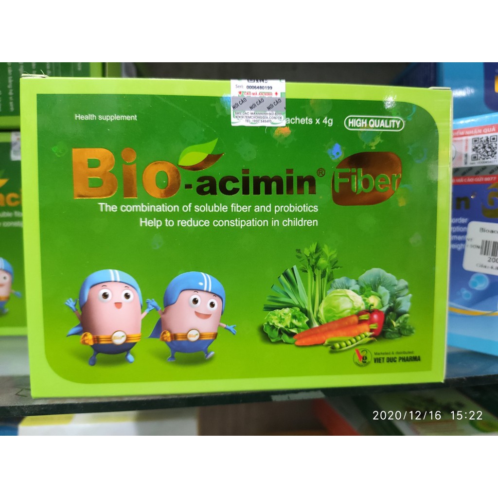 Bio-Acimin Fiber - Chất xơ, táo bón, men vi sinh - Bioacimin