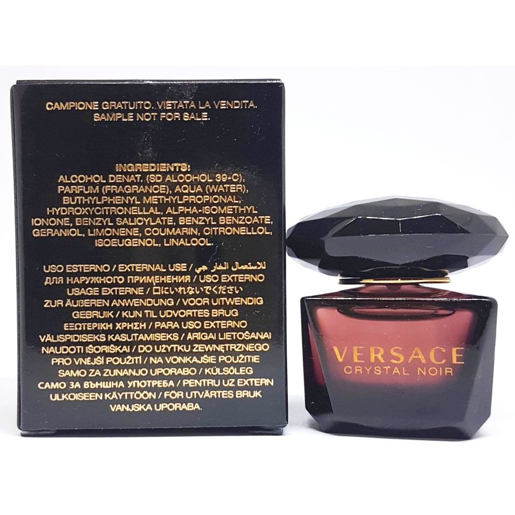 Nước hoa mini VERSACE CRYSTAL NOIR Eau de toilette chai 5 ml màu ĐEN chính hãng