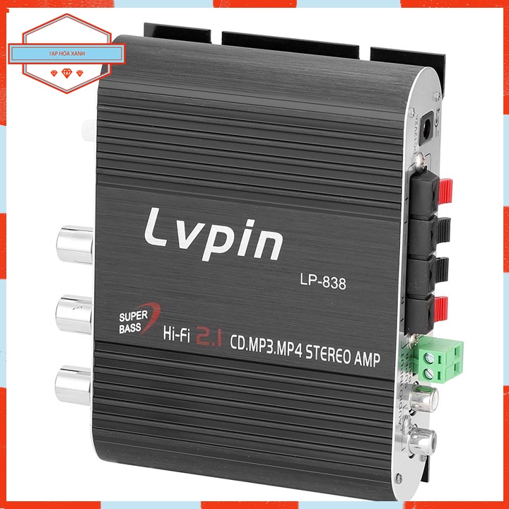 [Mã ELHACE giảm 4% đơn 300K] Sound Card Chính Hãng Bộ Khuếch Đại Âm Thanh Lvpin-838 2.1CH Cao Cấp Tạp Hóa Xanh