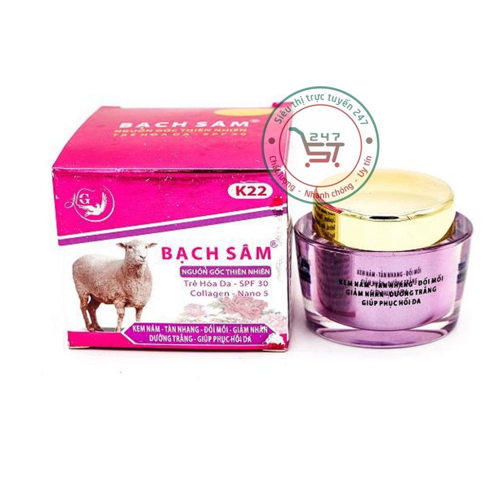 Kem nám tàn nhang Bạch Sâm K22 dưỡng trắng da chống nhăn đồi mồi 22g
