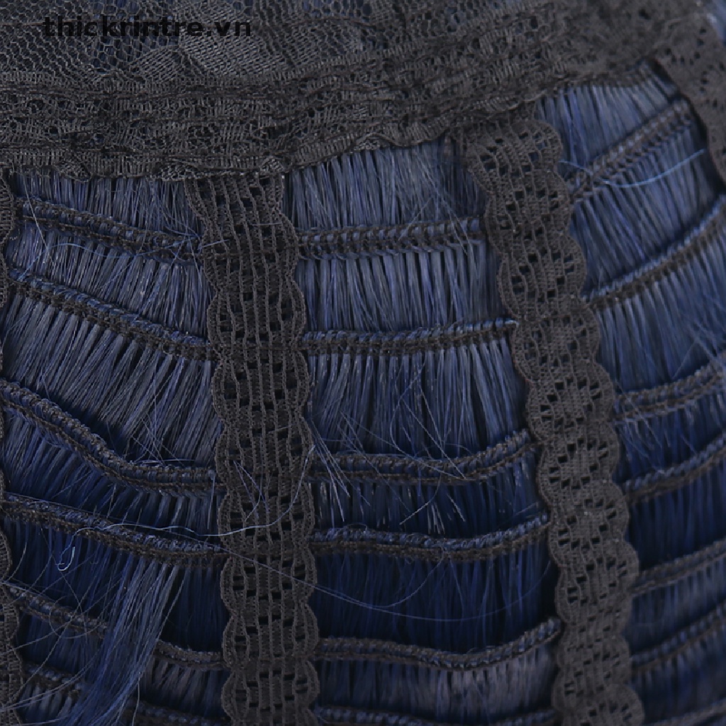 Tóc Giả Bện Bằng Sợi Tổng Hợp Màu Xanh Dương Gradient Hóa Trang Nhân Vật Genshin Va Chạm