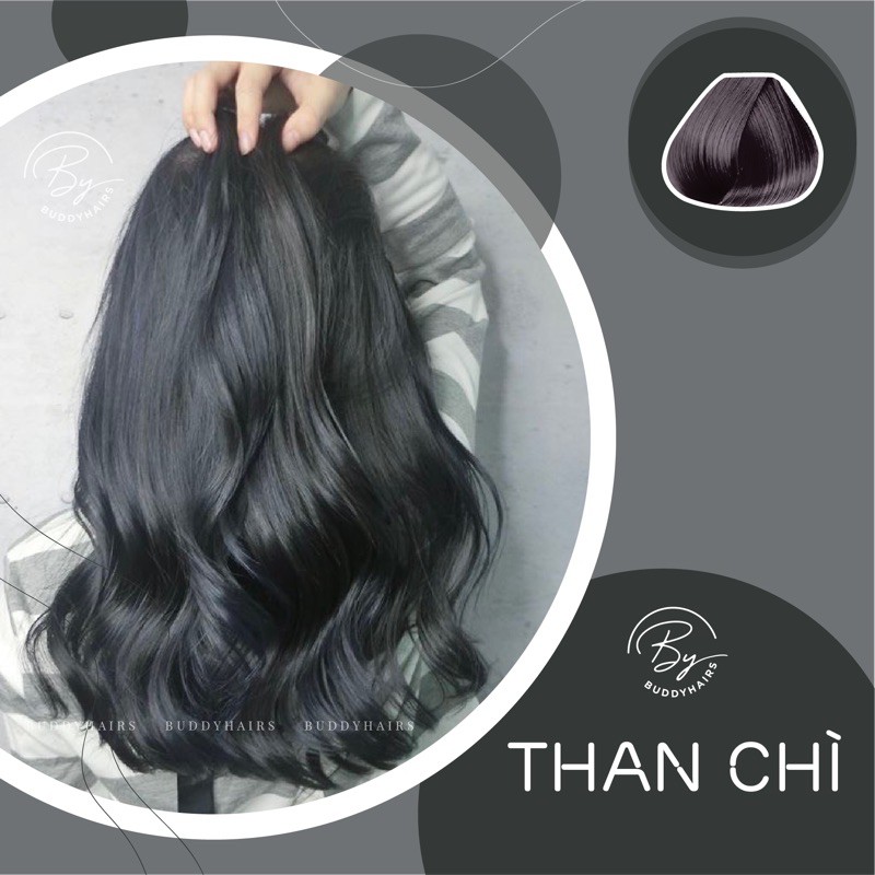 Thuốc nhuộm tóc Than chì không tẩy lên từ nền đen buddyhairs, Buddy.hairs