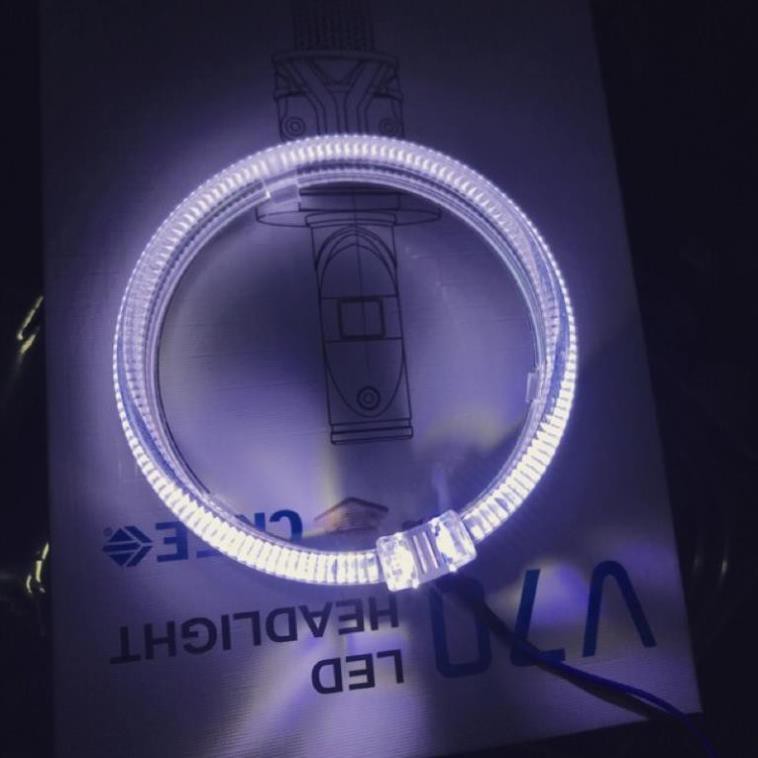 Vòng thiên thần led trang trí vòng AE viền ngoài độ đèn bi cầu 2 chế độ demi trắng và xi nhan vàng Angle Eyes