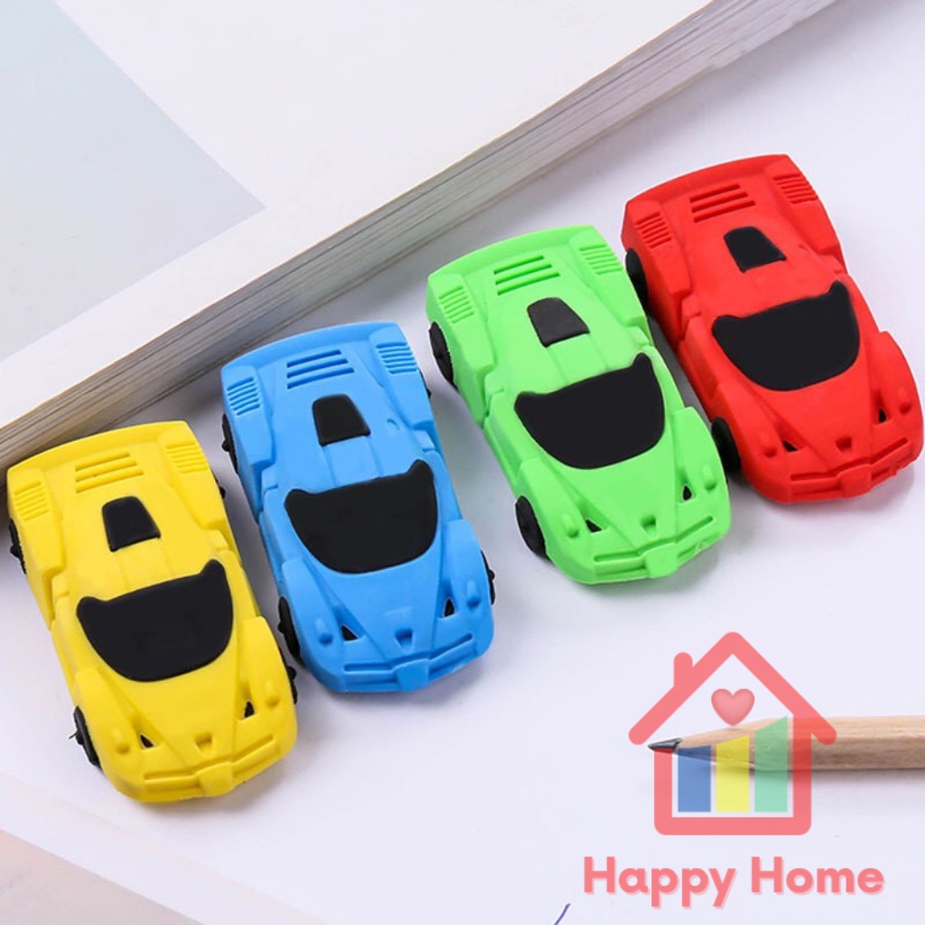 Cục tẩy, gôm hình ô tô, tẩy bút chì dễ thương cho bé Happy Home