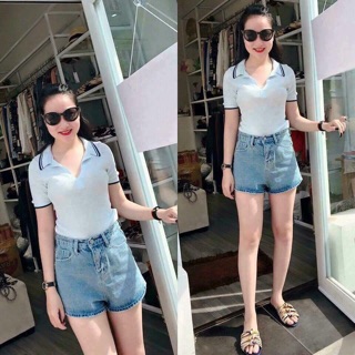 Áo pull cổ sơmi HM auth siêu xinh