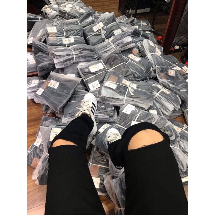 Quần Jean Skinny Nam Rách Gối Màu Đen Vải Co Giãn Nhẹ, Chất Không Phai Màu Phong Cách Hàn Quốc - 856