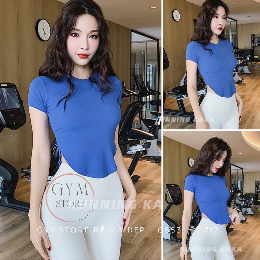 Áo Thun Ôm Body Tay Ngắn Có Mút Thể Thao Nữ Tập Gym Yoga Thun Gân Co Giãn Mịn Mát Siêu Tôn Dáng 𝐆𝐘𝐌𝐒𝐓𝐎𝐑𝐄 1921