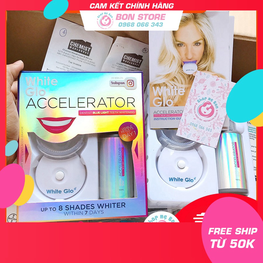 [SALE] Máy làm trắng răng Glo White Accelerator Blue Light - Xuất xứ Úc