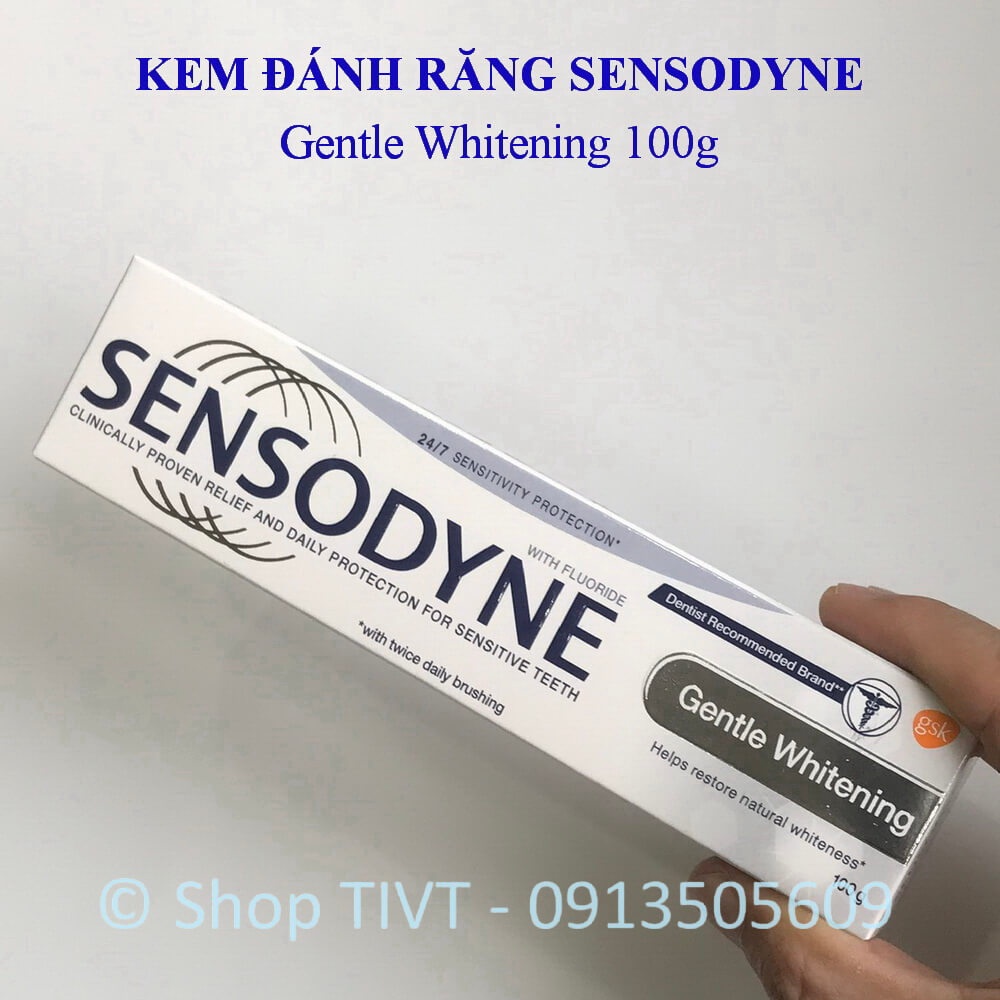 Sensodyne Gentle Whitening 100g Thái Lan, kem đánh răng làm trắng, sạch răng, ngừa cao răng, thơm mát tự nhiên-TIVT