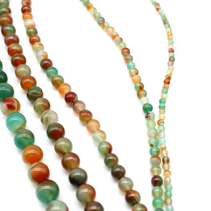 Aaa + Con Công Agat Phối Màu Hạt Đá Tự Nhiên Để Trang Sức Làm Vòng Tay DIY Vòng Cổ 4 / 6 / 8 / 10 / 12 mm Dây 15 ''