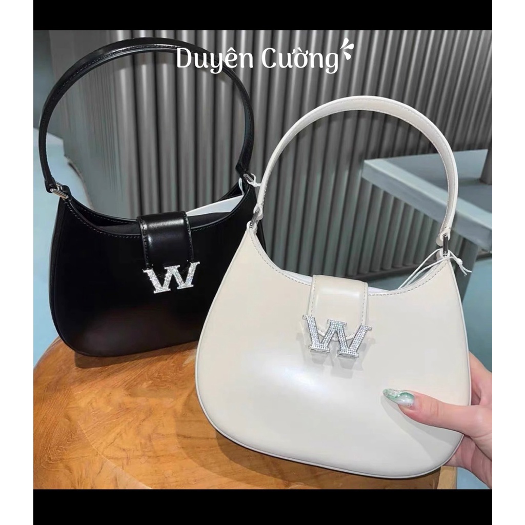 FREE SHIP Túi W-ang W dáng bầu kẹp nách da trơn mịn size 14 và 20CM shopduyencuong68
