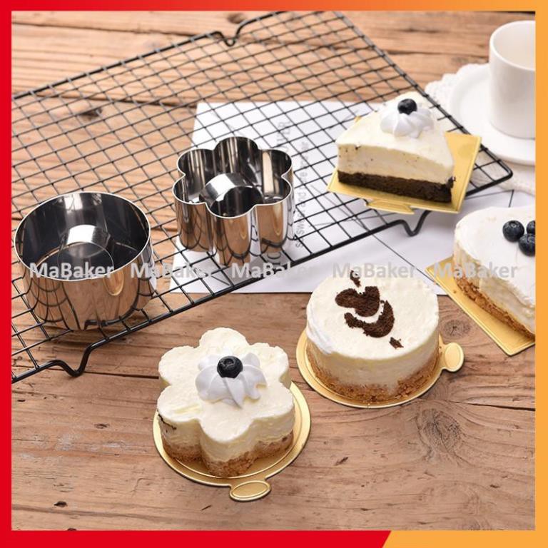 Khuôn Ring làm bánh Mousse có nắp loại tốt, inox siêu bền, nhiều mẫu mã, tha hồ sáng tạo - MaBaker