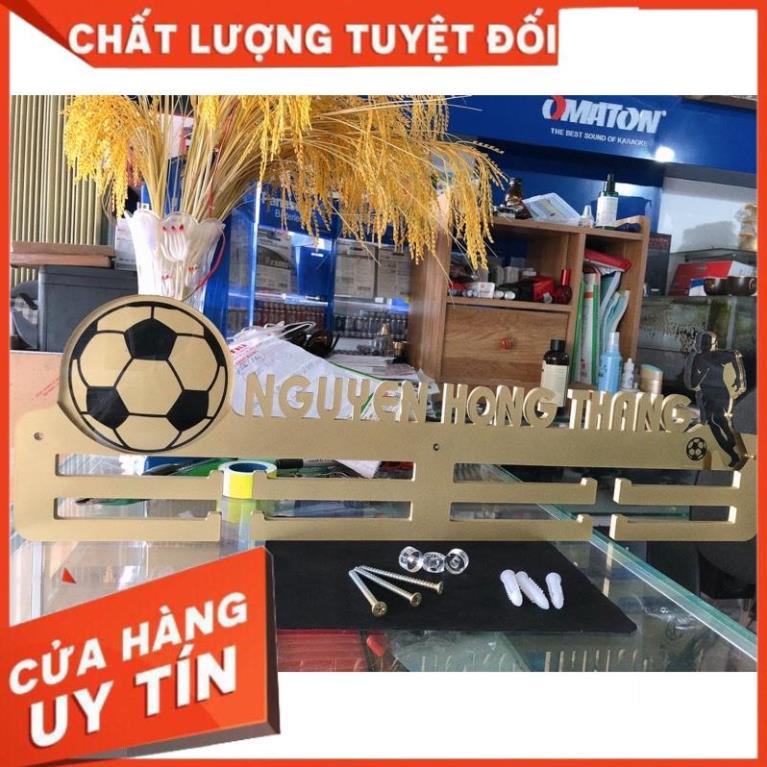 Giá treo huy chương Bóng đá 58x17, Vàng RichGold ánh kim, tặng kèm như hình