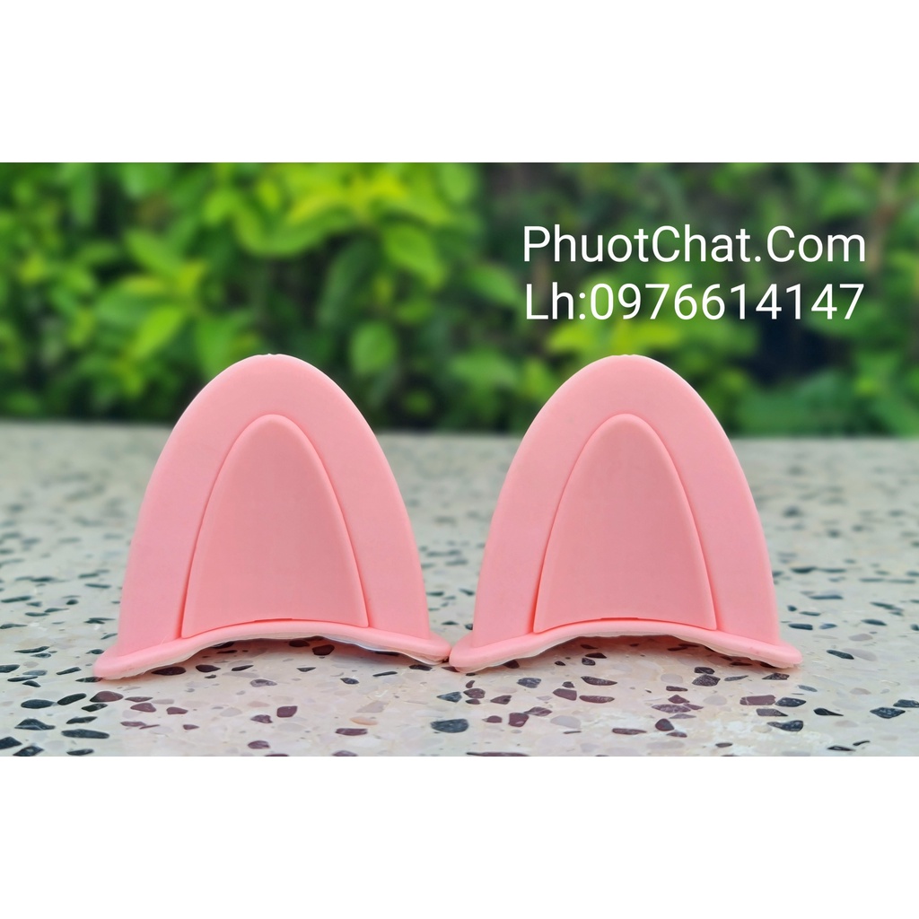 Combo Nón bảo hiểm Royal MD17 màu trắng lên tai mèo hồng