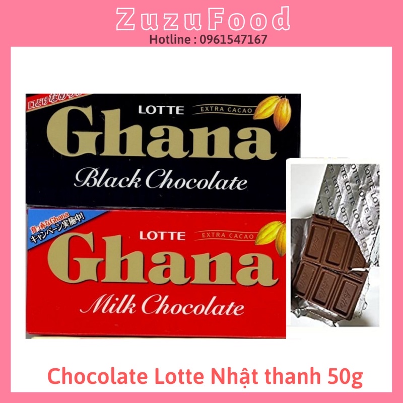 [FREE SHIP] Chocolate Lotte Ghana Thanh 50g Socola Nhật