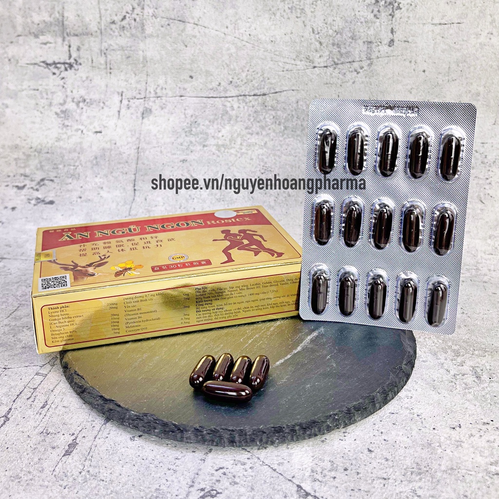 Viên Ăn Ngủ Ngon Rostex  tăng cảm giác thèm ăn, dễ ngủ - Hộp 30 viên
