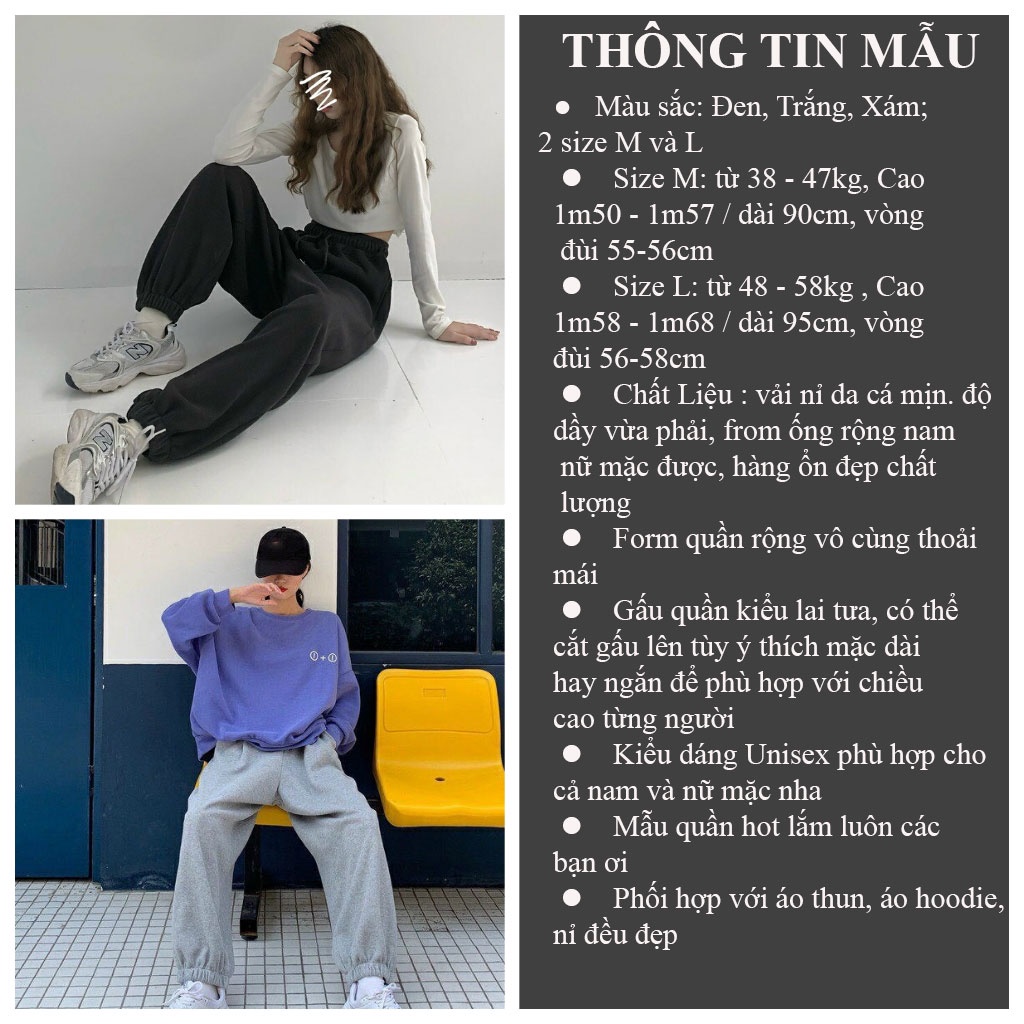 Quần jogger ống rộng BASIC Ulzzang chốt gấu buộc dây hot trend - CUTE_ZOO