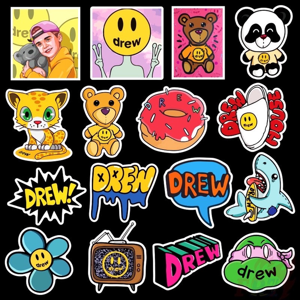 Bộ 100 Sticker DREW cá tính chống nước dán trang trí vali mũ bảo hiểm xe máy | Rinart.vn
