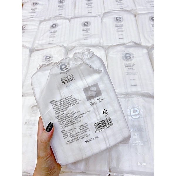 Bông tẩy trang Hàn Emart beauty basic 222 miếng
