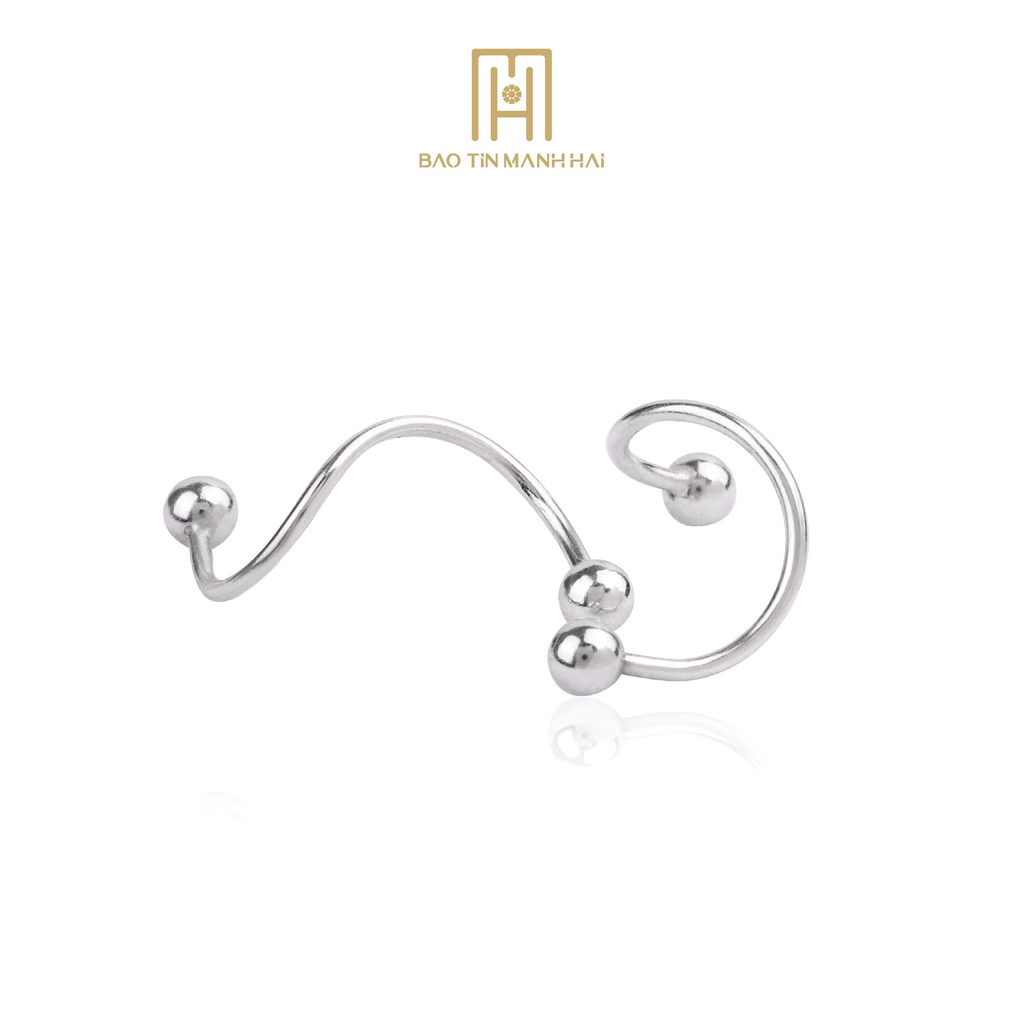 Bông tai Bạc 925 nữ hình xoắn phong cách hàn quốc BTB02 Bảo Tín Mạnh Hải