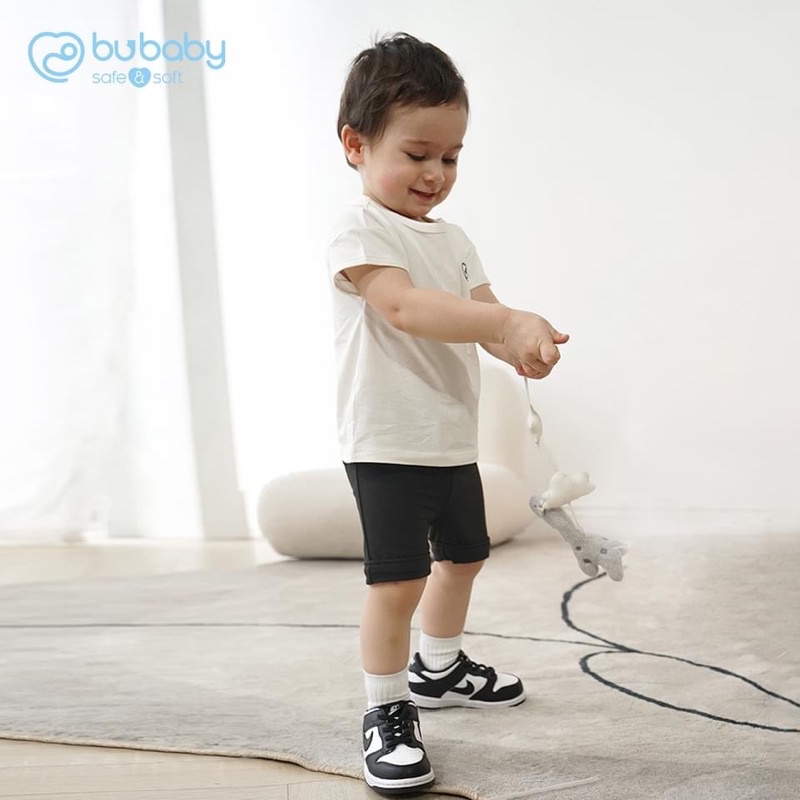 BU BABY Áo ngắn tay và quần legging Black &amp; White thương hiệu Bu Baby cho bé