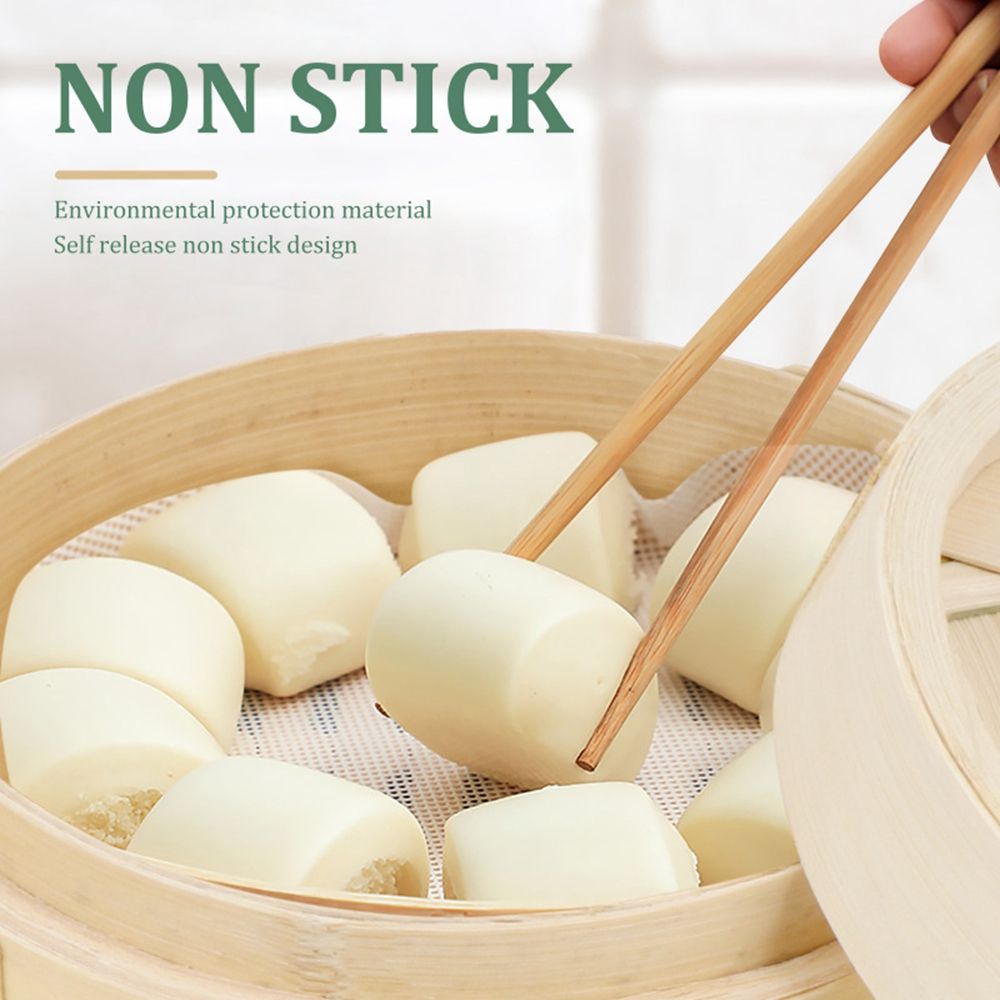 Nồi Hấp Bánh Bao / Há Cảo Mini Bằng Tre Có Nắp Đậy Chống Bỏng Có Tay Cầm