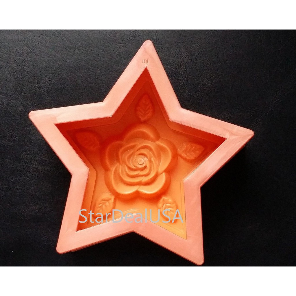 Khuôn Nhựa Ấn Xôi Khía Tròn Hoa Hồng 13*7 Cm