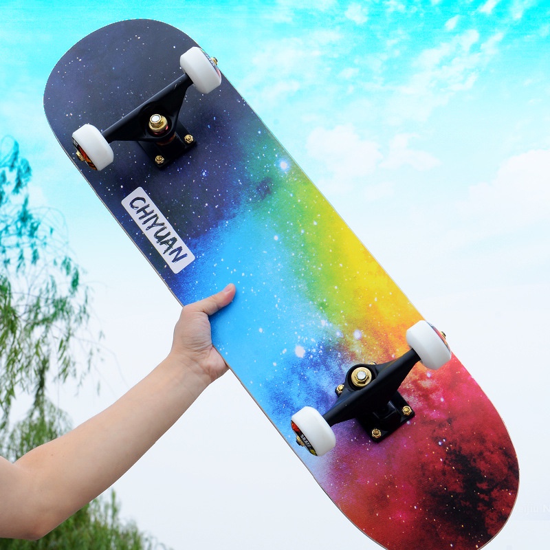 Ván Trượt Người Lớn Mặt Nhám CAO CẤP, Bánh Xe Có Đèn Led, Ván Trượt Thể Thao Skateboard Gỗ Phong Ép Chắc Chắn_Zenishop