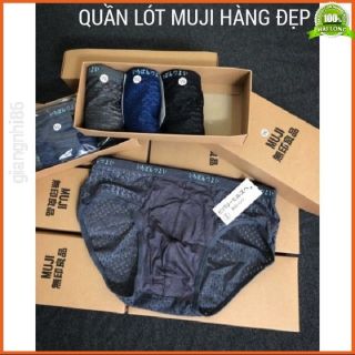 [Mã FASHIONT4MA2 giảm 10K đơn 50K] Combo 3 quần lót nam tam giác muji lỗ thoáng thông hơi kháng khuẩn