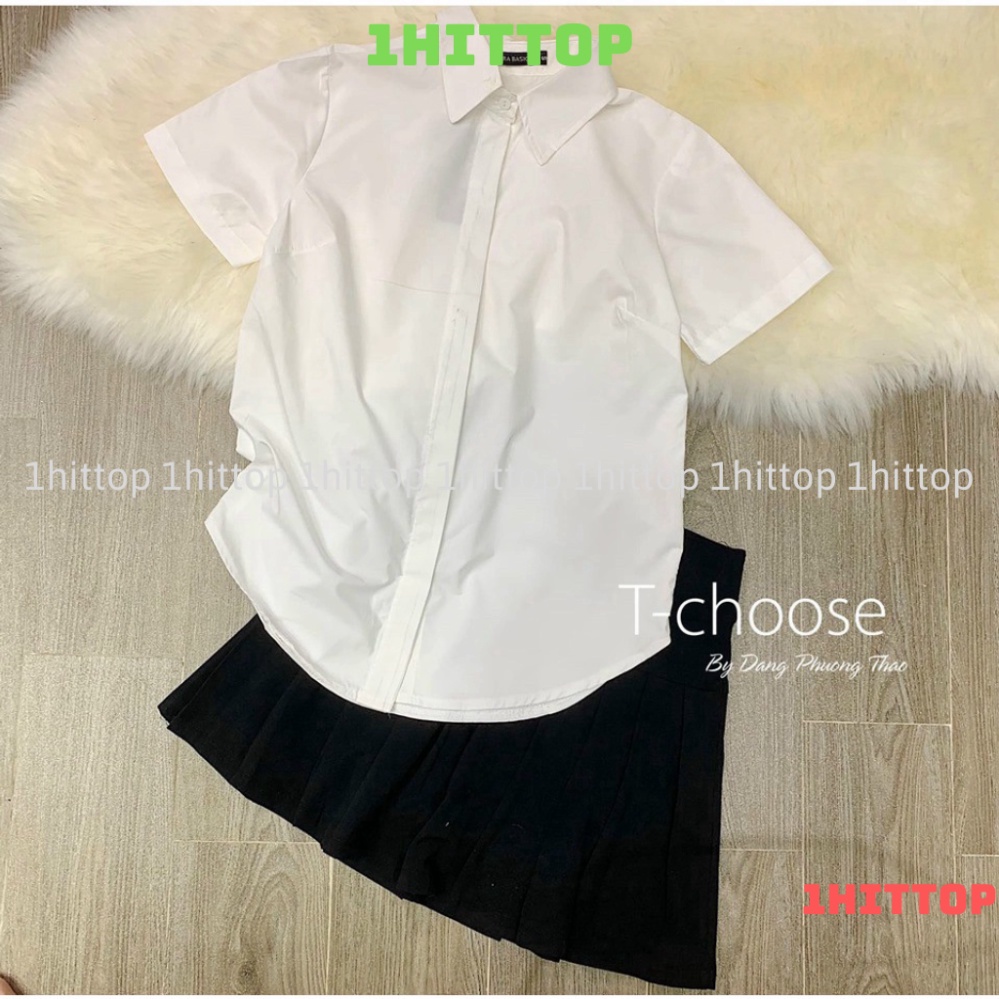 áo sơ mi trắng ngắn tay đủ size kaca HA00012 1hittop