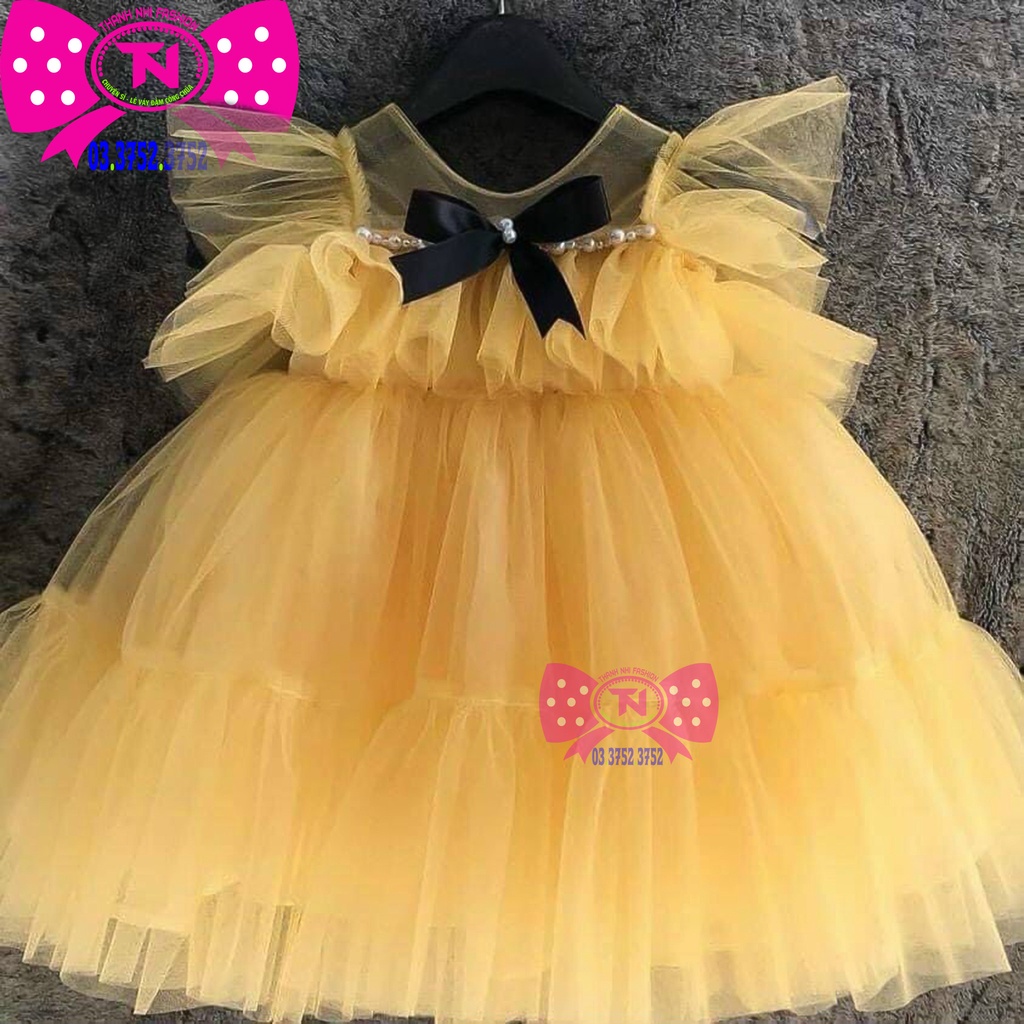 Váy bé gái vai Cánh Tiên cho cả mẹ và bé vàng lấp lánh  - Váy Công Chúa TN342022003