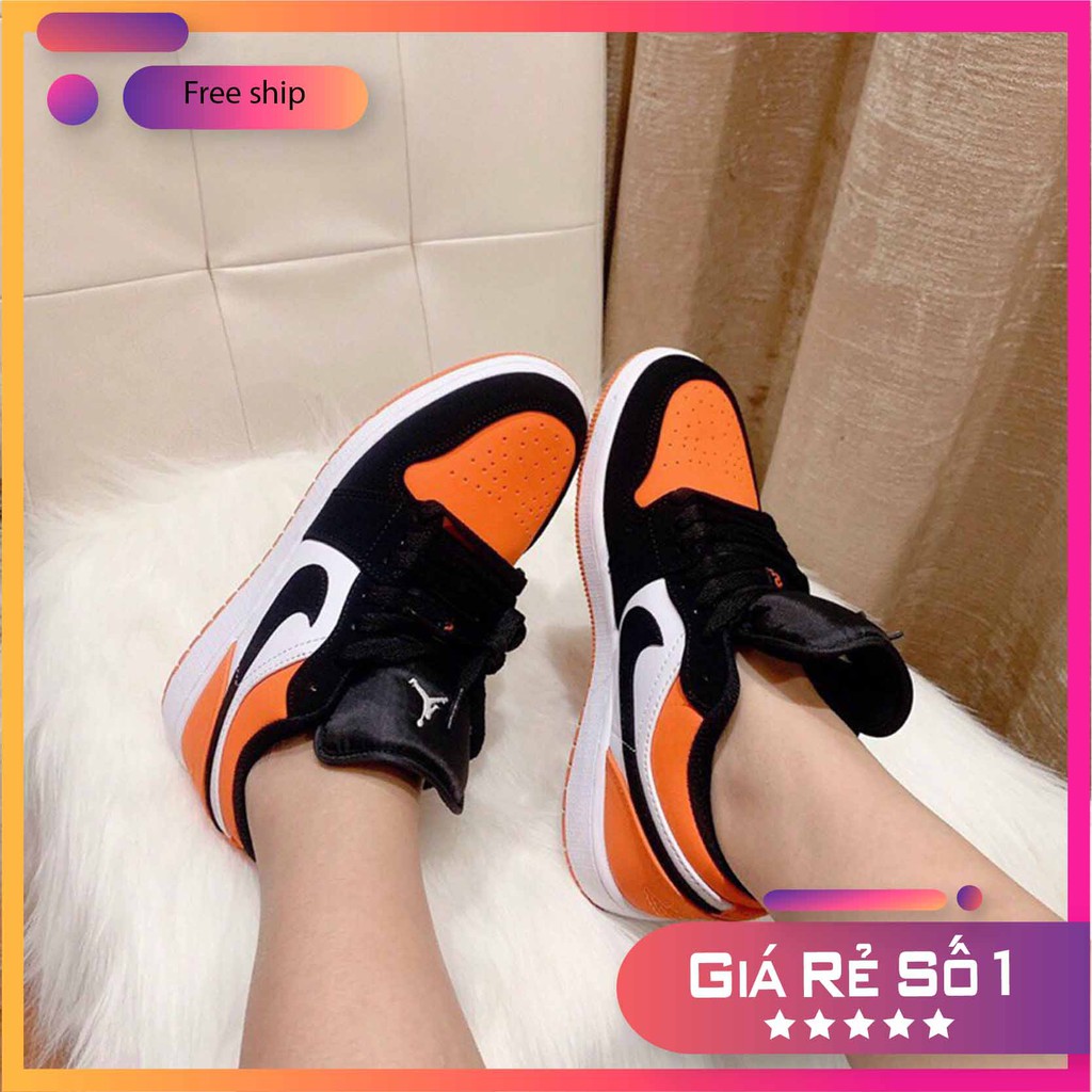 Giày  JD 1 màu cam đen thấp cổ nam nữ full box bill, giày jordan thời trang giá giẻ jd vietmaw86 | BigBuy360 - bigbuy360.vn
