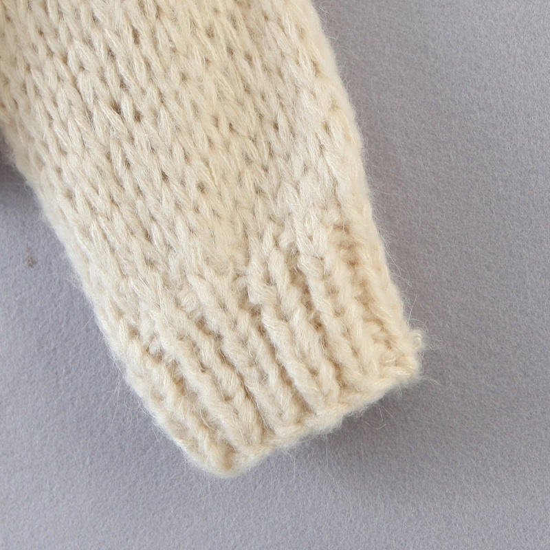 Áo Khoác Sweater Dệt Kim Tay Dài In Hoa Dễ Thương Cho Nữ