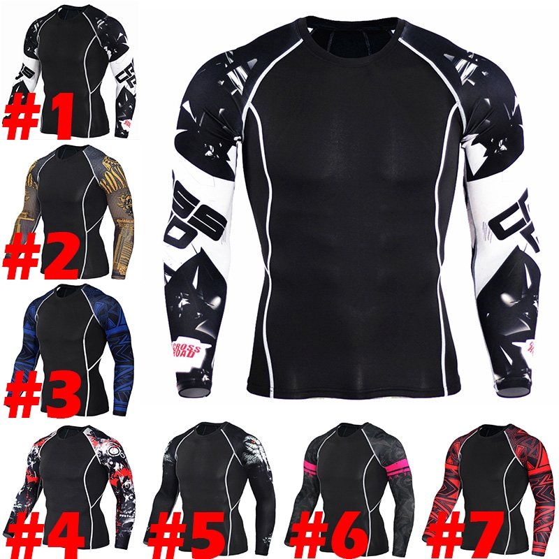 Áo Thun Bó Sát Dài Tay In Hình Sói 3D Thời Trang Cho Nam