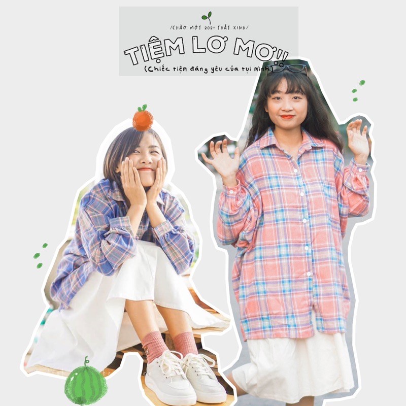 Áo sơmi caro oversize