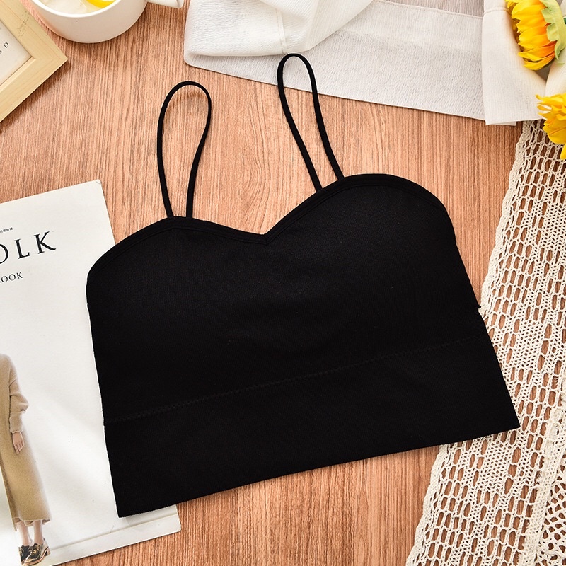 Áo Bra Đan 3  Dây Hở Lưng Áo Len Tăm Có mút Ngực Tháo Rời Quyến Rũ Tập thể Thao yoga Minhduongct