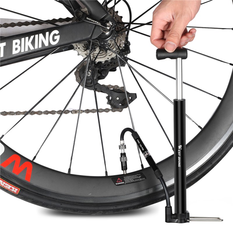 Ống Bơm West Biking Di Động Mini Dùng Chân Cho Xe Đạp 120psi