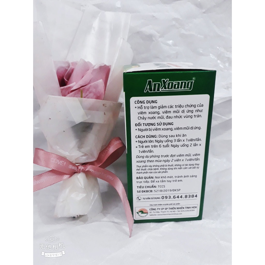 Viên uống AN XOANG, hỗ trợ làm giảm các triệu chứng của viêm xoang, viêm mũi dị ứng: chảy nước mũi, đau nhức vùng trán